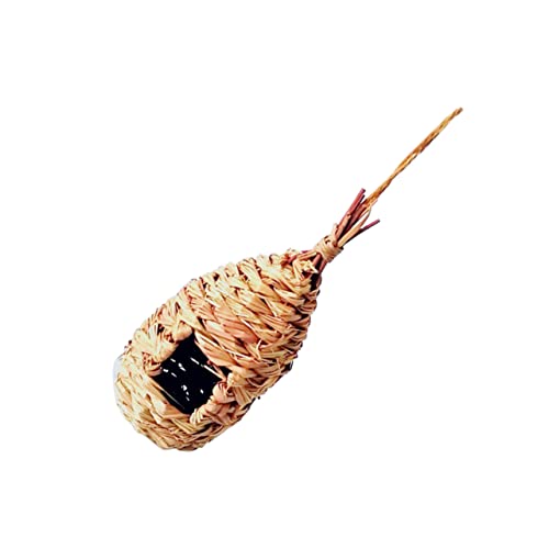 VICASKY Handgefertigtes Hänge Vogelnest aus Gras Kreatives Vogelbett für Kanarienvögel Papageien und Andere Kleine Vögel Perfektes Accessoire für Zuhause mit Natürlichem Landhausdesign von VICASKY