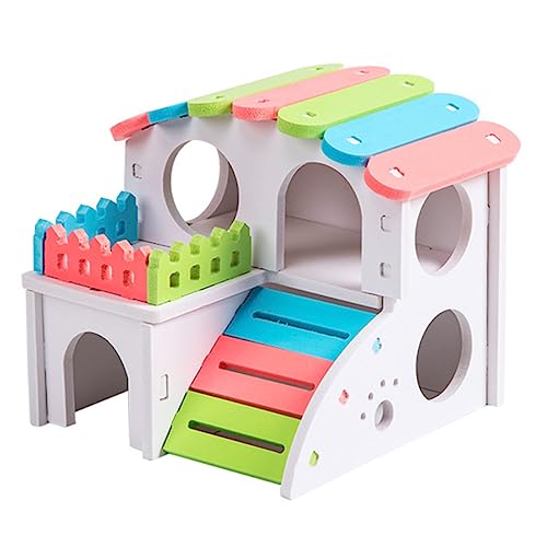 VICASKY Handgemachtes DIY Holz Hamsterhaus für Kleine Haustiere Gemütliches Versteck und Spielplatz für Zwerghamster Meerschweinchen und Chinchillas aus Hochwertigem Holz Gefertigt Leicht VICASKY Handgemachtes DIY Holz Hamsterhaus für Kleine Haustiere Gemütliches Versteck und Spielplatz für Zwerghamster Meerschweinchen und Chinchillas aus Hochwertigem Holz Gefertigt Leicht von VICASKY
