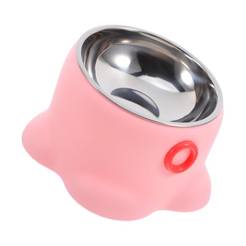 VICASKY Haustiernapf Aus Edelstahl Schüssel Aus Edelstahl Hundefutter Gericht Wassernapf Für Katzen Anti-Rollover-katzenschale Kleine Hundesschüssel Katzennäpfe Rosa Rostfreier Stahl von VICASKY