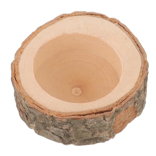 VICASKY Holz Futternapf für Kleintiere Glatte Oberfläche Einfache Geeignet für Hamster Kaninchen Eichhörnchen Stabiles Holzschälchen für Futter und Nüsse Nachhaltiges Futterzubehör von VICASKY