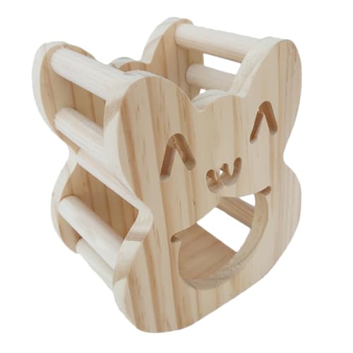 VICASKY Holz Futterspender Kaninchen Futter Schale Kleintiere Halterung Abnehmbar für Käfig mit Cartoon Design Langlebig und Sicher zur Grasaufnahme und Müllvermeidung von VICASKY