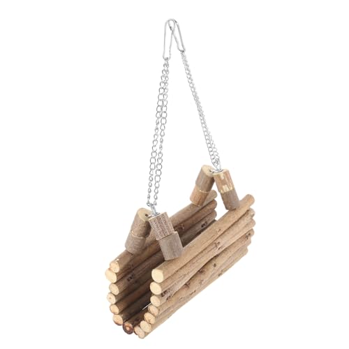 VICASKY Holz Hamster Hängematte für Zwerghamster Sichere Molare Kauspielzeug Hängende Schaukel aus Natürlichem Holz Dekoratives Käfigspielzeug für Kleine Haustiere Langlebig und Sicher von VICASKY