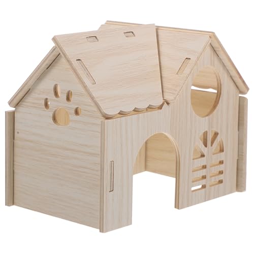 VICASKY Holz Hamsterhaus Kleines Versteck Robust Langlebig für Hamster Chinchilla und Rennmäuse Schlafhaus Spielhaus Nest Zubehör für Kleintiere Ganzjährig Geeignet von VICASKY
