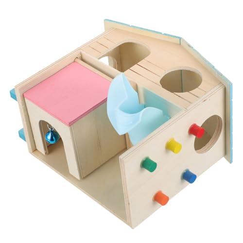 VICASKY Holz Hamsterhaus Spielplatz für Kleintiere Sicher und Langlebig für Hamster und Zwerghamster Fördert Bewegung und Spielspaß VICASKY Holz Hamsterhaus Spielplatz für Kleintiere Sicher und Langlebig für Hamster und Zwerghamster Fördert Bewegung und Spielspaß von VICASKY