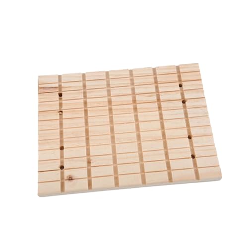 VICASKY Holz Kratzbrett für Hamster und Kleine Haustiere Quadratisches Nagel-schleifbrett mit Rillen Langlebiges Nagelpflege Kaninchen Chinchilla Igel Natürliches Holz für Käfigfixierung von VICASKY