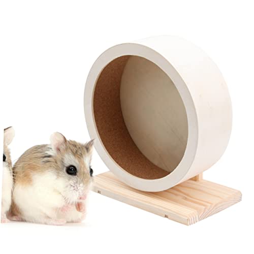 VICASKY Holz Laufrad für Kleintiere Geräuschloses Übungsrad aus Robustem Material für Hamster Rennmäuse und Andere Kleine Haustiere Fördert Gesunde Bewegung von VICASKY