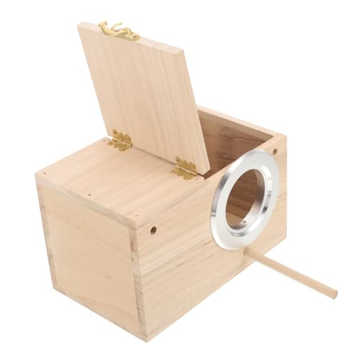 VICASKY Holz Vogelhaus Für Papageien Nistkasten Für Sittiche Und Funktional Für Garten Hochwertigem Holz Kleiner Nistkasten Mit Natürlichem Design von VICASKY