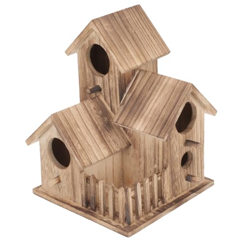 VICASKY Holz Vogelhaus Für Sittiche Und Papageien Kreatives Hängendes Mit Weitem Eingang Für Garten Und Terrasse Niststätte Für Vogelpaare Und Haustiere von VICASKY