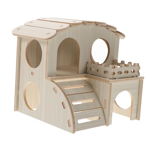VICASKY Holz hamsterhaus für Innenbereich Langlebiges Nagetier schlafnest aus Premium Holz Verschleißfestes Haustierversteck Dekoratives Schlafhaus für Kleine Haustiere Wie Hamster und von VICASKY