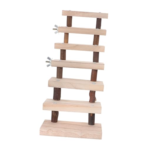 VICASKY Holzleiter Haustier Kletterspielzeug für Hamster Zwerghamster und Chinchillas Langlebige Beißfeste Holzstufen Natürliche Kleintier Spielplatzleiter für Kleine von VICASKY