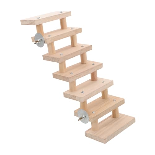 VICASKY Holzleiter für Hamster und Kleintiere Sichere Natürliche Holzplattform Multifunktionale Kletterleiter für Meerschweinchen Chinchillas und Kleine Haustiere im Käfig von VICASKY