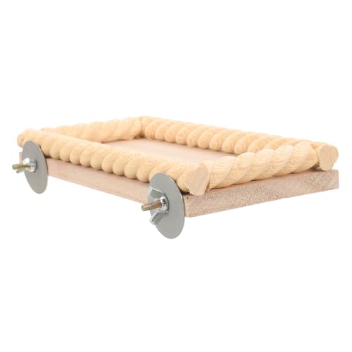 VICASKY Holzplattform Sitzstange für Hamster und Vögel Natürliche Holzplattform Stand mit Hoher Belastbarkeit Kratzfestes Haustierzubehör für Käfige Geeignet für Papageien Wellensittiche von VICASKY
