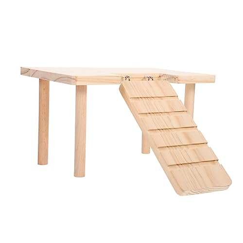 VICASKY Holz Hamster Plattform mit Rampe Chinchilla Spielzeug für Käfig Meerschweinchenrampe Sicher und Unterhaltsam für Kleine Haustiere VICASKY Holz Hamster Plattform mit Rampe Chinchilla Spielzeug für Käfig Meerschweinchenrampe Sicher und Unterhaltsam für Kleine Haustiere von VICASKY