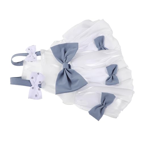 VICASKY Kleid Für Kleine Hunde Mädchen Sommerkleid Mit Schleifendekor Haustierrock Outfits Für Kleine Hunde Weiblich Süße Hundekleidung von VICASKY