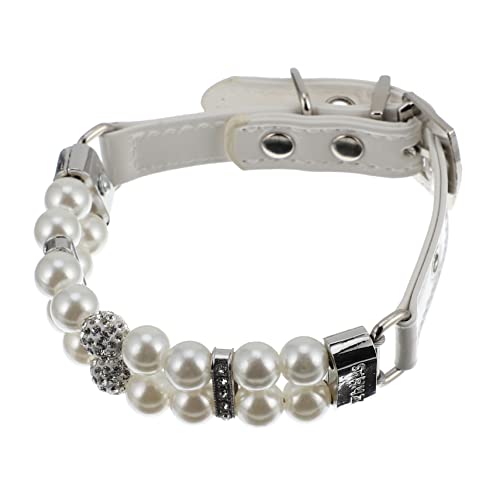 VICASKY Hundehalsband mit Leine aus PU und Perlen Verstellbar für Hunde und Katzen für und Festliche Anlässe und Langlebig VICASKY Hundehalsband mit Leine aus PU und Perlen Verstellbar für Hunde und Katzen für und Festliche Anlässe und Langlebig von VICASKY