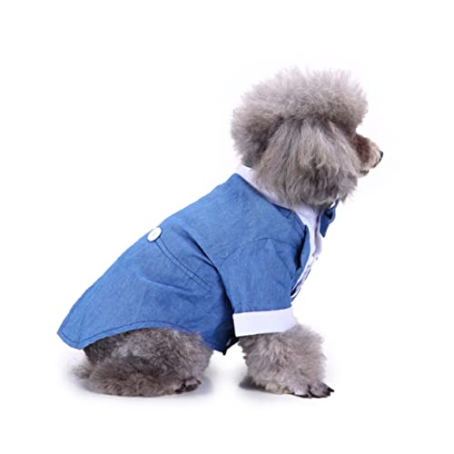 VICASKY Hundekleidung Anzug mit Fliege für Welpen Bequemes Haustier Outfit Blau für Besondere Anlässe Hochzeiten und Partys VICASKY Hundekleidung Anzug mit Fliege für Welpen Bequemes Haustier Outfit Blau für Besondere Anlässe Hochzeiten und Partys von VICASKY