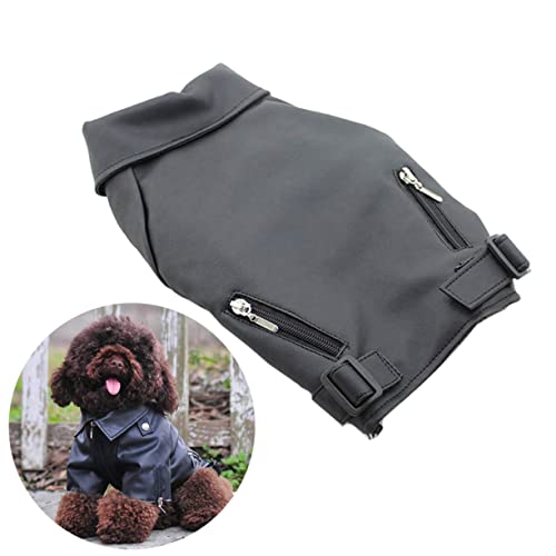 VICASKY Hundekleidung Warmmantel Coole Hundejacke Haustierkostüme für Hunde Hund wintermantel Größe Weste hundemantel Dog Raincoat Haustierbekleidung Welpenjacke mit Reißverschluss Black von VICASKY