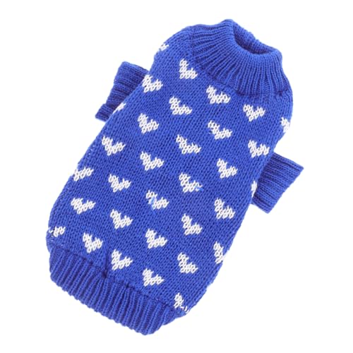 VICASKY Hundepullover Herzmuster für Kleine Hunde Bequemer Winterpulli für Valentinstag Modisches Design für Süße Welpen Geeignet für Täglichen Gebrauch von VICASKY