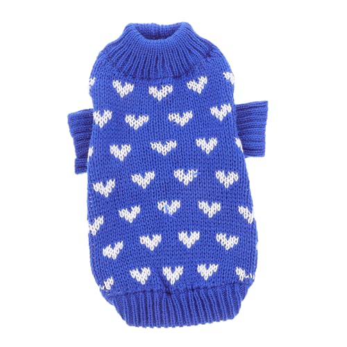VICASKY Hundepullover Xs Strickpullover für Kleine Hunde mit Herzmuster Süßes und Modisches Design für Alltag Partys und Fotoshootings aus Weichem Acrylmaterial Warm und Strapazierfähig von VICASKY