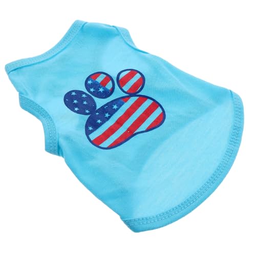 VICASKY Hundeshirt Kleines Sommer Tanktop Atmungsaktiv Leichtes Haustier Shirt Für Welpen Bequemes Strapazierfähiges Pet Vest In Blau Mit Flaggen Print Für Outdoor Party VICASKY Hundeshirt Kleines Sommer Tanktop Atmungsaktiv Leichtes Haustier Shirt Für Welpen Bequemes Strapazierfähiges Pet Vest In Blau Mit Flaggen Print Für Outdoor Party von VICASKY