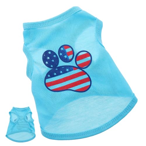 VICASKY Hundeweste Xs Sommerleichtes Atmungsaktives Hundetanktop mit Flaggenmotiv Dekorative Ärmellose Hundebekleidung für Kleine Hunde Luftiges Haustiershirt für Alltag und Party von VICASKY