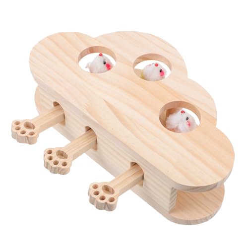 VICASKY Interaktives Katzenspielzeug Holz mit Eingebauter Katzenminze Lustiges Whack Toy für Katzen Fördert Aktivität und Training Leicht und Kompakt für Drinnen für Verspielte Katzen von VICASKY