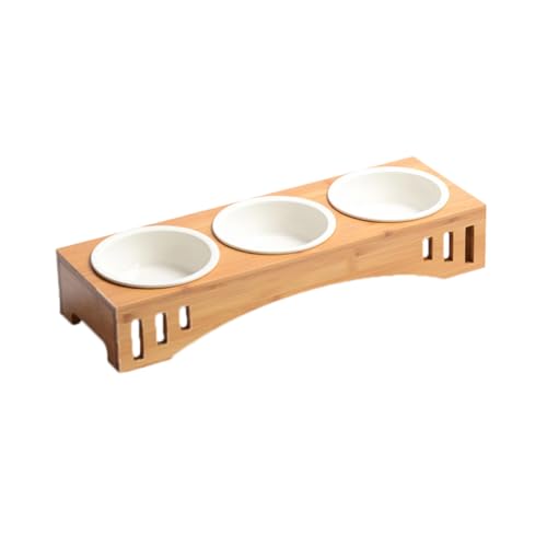 VICASKY Katzen Esstisch aus Massivem Holz mit Abnehmbaren Keramikschalen Ergonomisch Erhöht für Gesunde Futterhaltung Rutschfester Halter für Katzen VICASKY Katzen Esstisch aus Massivem Holz mit Abnehmbaren Keramikschalen Ergonomisch Erhöht für Gesunde Futterhaltung Rutschfester Halter für Katzen von VICASKY