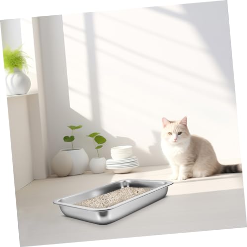 VICASKY Katzenklo Groß Robust und Rostfrei Offene Katzentoilette mit Großer Kapazität Geruchsneutral und Leicht zu Reinigen für Kleine Katzen und Kätzchen Vielseitig für Zuhause und von VICASKY