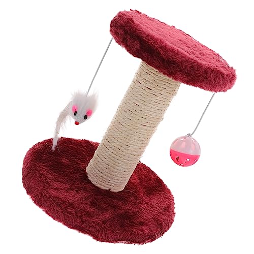 VICASKY Katzenkratzerpfosten Sisal mit Robuster Struktur für Innenkatzen Bequemer Vertikaler für Katzen für Elegantem Weinrot Langlebiges von VICASKY