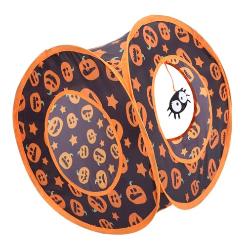 VICASKY Katzentunnel Würfel aus Polyester Faltbares Versteck für Katzen Innovativer Tunnel und Spielnatur für Innenräume Halloween Design für Endlosen VICASKY Katzentunnel Würfel aus Polyester Faltbares Versteck für Katzen Innovativer Tunnel und Spielnatur für Innenräume Halloween Design für Endlosen von VICASKY