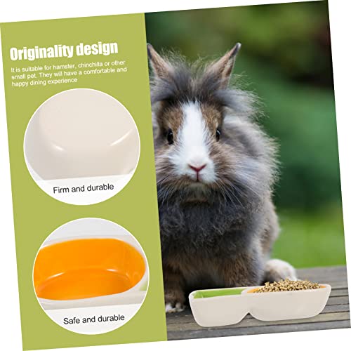 VICASKY Keramik Hamster Napf Herzform Karottenform Futterschale für Meerschweinchen Kaninchen Kleintiere Langlebig Spülmaschinenfest Praktischer Futter und Wassernapf für Kleine Haustiere von VICASKY