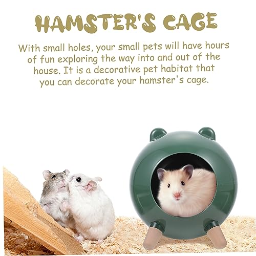 VICASKY Kleintierhaus Kleines Chinchilla Nest Dekoratives Hamsterversteck Mehrkammer Nagerhaus für Hamster Meerschweinchen Chinchillas Haustier Schlaf und Spielhaus Grün von VICASKY