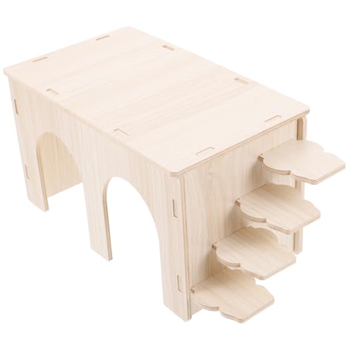 VICASKY Kleintierhaus aus Holz mit Plattform und Leiter Rückzugsort für Hamster Meerschweinchen Ratten und Kleine Kaninchen und Dekoratives Tierzubehör für Gesundes von VICASKY