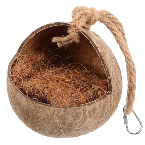 VICASKY Kokosnussschalen Hängeschaukel für Vögel Papageiennest und Vogel Schaukel Geeignet für Kanarienvögel Wellensittiche und Andere Kleine Vögel für Käfige von VICASKY