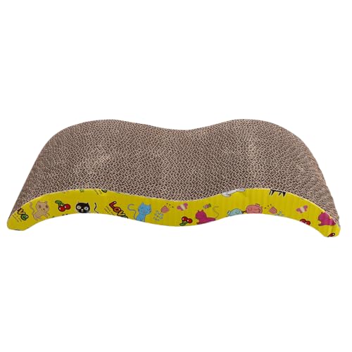 VICASKY Kratzbrett aus Umweltfreundlicher Wellpappe Langlebiges Katzenkratzspielzeug mit Hochwertiger Oberfläche Form für Indoor Katzen Krallenschärfen und Möbel Schutz Farblich Sortiert von VICASKY