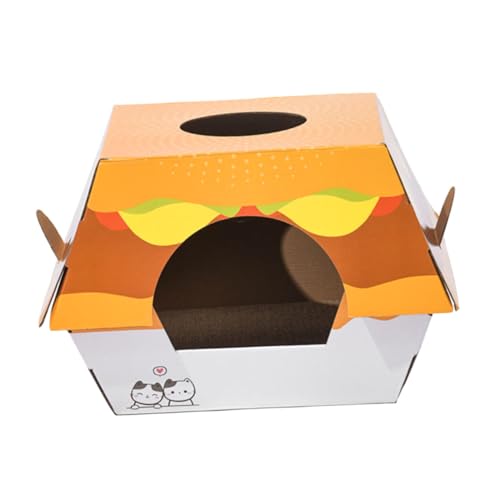 VICASKY Kreatives Burger Kratzbett aus Langlebiger Wellpappe für Katzen und Kleine Haustiere Komfortabler Ruheplatz mit Kratzfunktion für Wohnung und Katzenspielspaß VICASKY Kreatives Burger Kratzbett aus Langlebiger Wellpappe für Katzen und Kleine Haustiere Komfortabler Ruheplatz mit Kratzfunktion für Wohnung und Katzenspielspaß von VICASKY