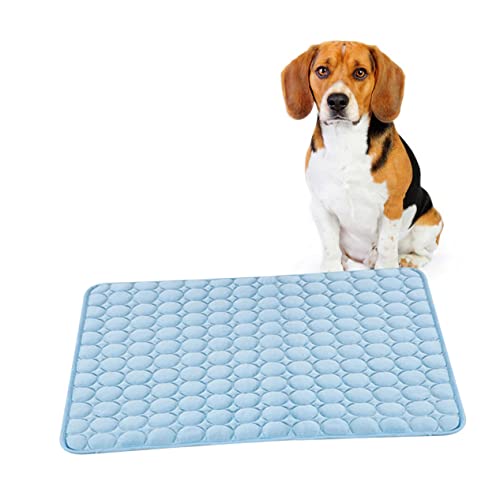 VICASKY Kühlmatte für Haustiere Selbstkühlende Decke aus EIS Atmungsaktive Hundedecke Blau für Sommer Drinnen Draußen und Reisen für Hunde und Katzen von VICASKY