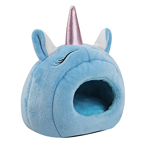 VICASKY Kuscheliges Hamsterhaus aus Fleece Warmes Versteck für Kleine Haustiere Einhorn Design für Hamster Ratten Zwerkaninchen Winddicht rutschfest Entspannen von VICASKY