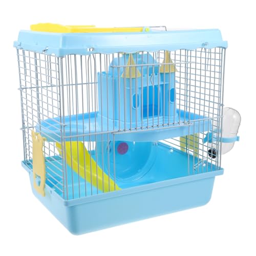 VICASKY Luxuriöser Hamsterkäfig mit Rutsche und Laufrad Tragbarer Kleiner Hamster Lebensraum Mehrstöckiges Design für Aktive Kleintiere Inklusive Wasserflasche für Mäuse und Gerbils von VICASKY
