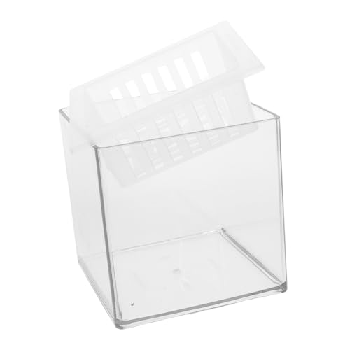VICASKY Mini-Aquarium Für Betta-Fische, Quadratisch, Hydrokultur-Aquarium, Pflanzgefäß, Durchsichtiger Kunststoff, Fischzuchtbox, Wasserpflanzenhalter, Schüssel Für Den Schreibtisch von VICASKY