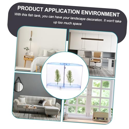 VICASKY Mini Aquarium Transparent aus Kunststoff Klare Zuchtbox für Kleine Fische Dekoratives Aufzuchtbecken für Kampffische und Hydroponik als Tischdekoration und von VICASKY