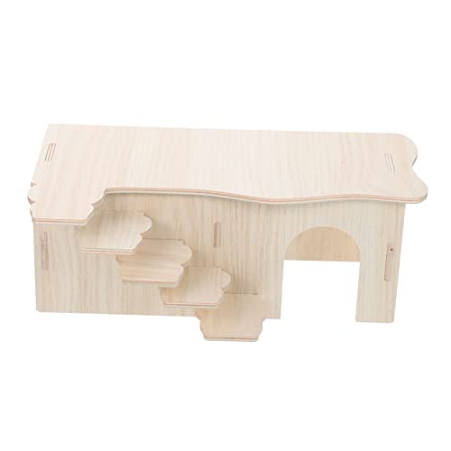 VICASKY Hamsterversteck Holzhaus Mit Leiter Für Kleintiere Niedliches Hamsterhaus Mäusehabitat Mehrstöckiges Spielzeug Für Hamster Und Chinchillas Für Spiel Und Schlafen von VICASKY