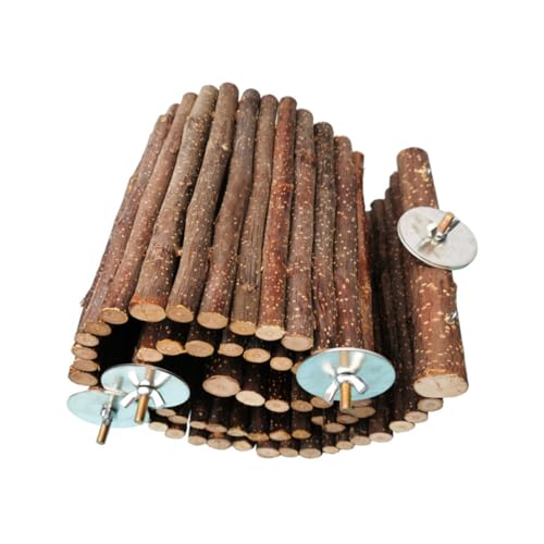 VICASKY Natürliche Holz Hängebrücke Kauspielzeug für Hamster Kleintiere Sägefestes Haustier Spielgerät Kleine Haustierzubehör von VICASKY