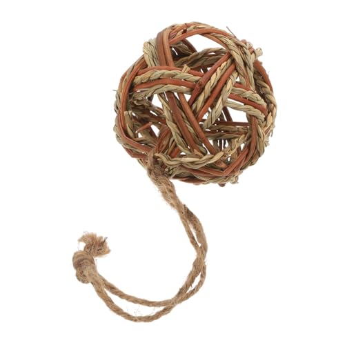 VICASKY Natürliches Kaninchen Kauspielzeug Wicker Grasball Zahnpflege Für Hasen Meerschweinchen Hamster Fördert Gesunde Kaubedingungen Und Zahnreinigung von VICASKY