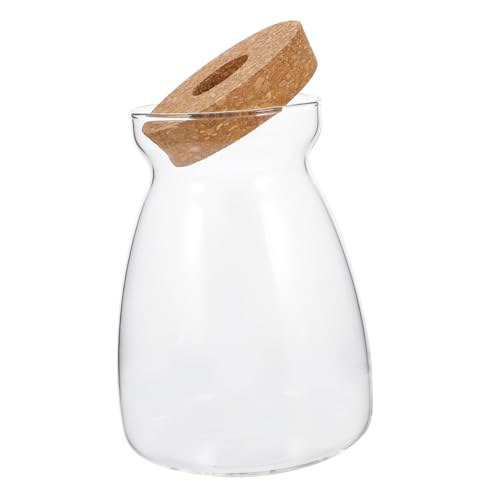 VICASKY Ökologische Mikrolandschaftsflasche Terrarienglas Pflanzentopf für drinnen Dekoration wachsend zimmerpflanzen Glasterrarium mit Deckel Mikro-Landschaftsbehälter hölzern Transparent von VICASKY