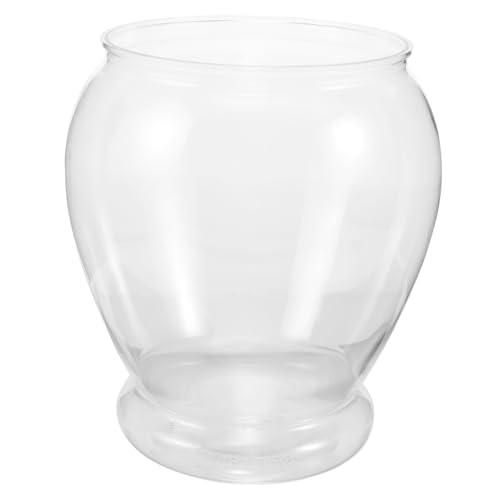 VICASKY Ökologisches Fischglas Aquarium Transparentes Runden Kunststoffbecken Für Betta Fische Desktop Aquarium Für Pflanzen Und Kleine Fische Dekorativer Tischfischhalter von VICASKY