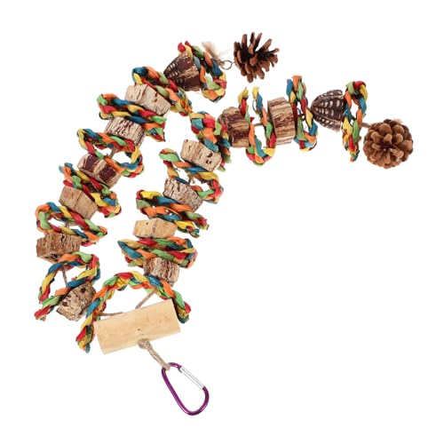 VICASKY Papageien Spielzeug Hängend aus Naturholz Kauspielzeug für Vögel Vogelkäfig Zubehör Futtersuchspielzeug Beißspielzeug für Papageien Unterhaltsames Vogelspielzeug für Haustiere von VICASKY