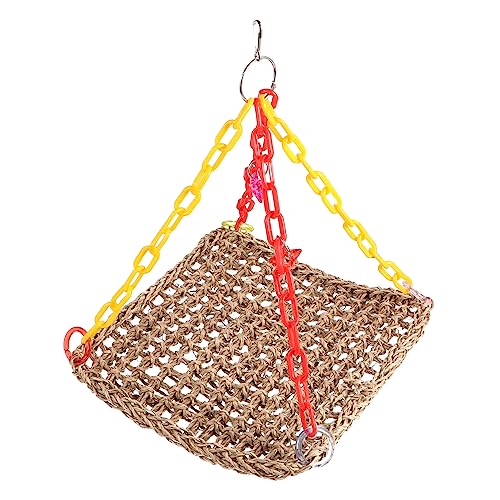 VICASKY Papageien Schaukel aus Geflochtenem Material Kauspielzeug für Kleine Vögel als Hängematte und Spielplatz für Nymphensittiche und Andere Haustiere VICASKY Papageien Schaukel aus Geflochtenem Material Kauspielzeug für Kleine Vögel als Hängematte und Spielplatz für Nymphensittiche und Andere Haustiere von VICASKY