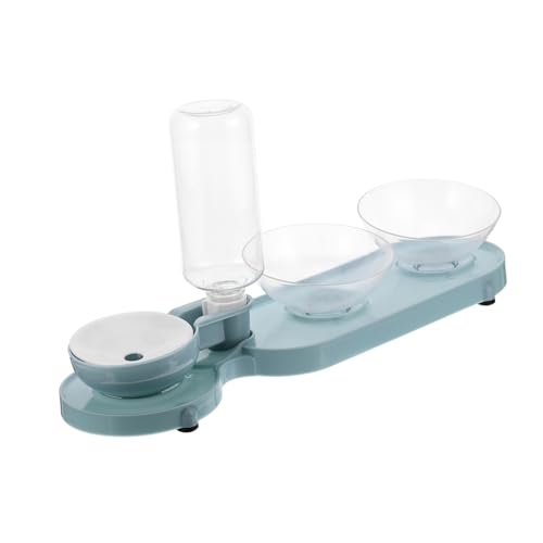 VICASKY Pet Futterspender Mit Doppelten Geneigten Schalen Und Wasserflasche Transparente Futterstation Für Katzen Und Haustiere Zu Reinigen Hygienisch Für Wohnung von VICASKY