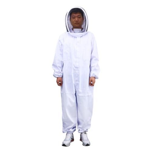 VICASKY Professioneller Bienenschutzanzug XXL Weiß Vollkörper Imkeranzug mit Elastischen Bündchen und Abnehmbarem Schleier für Umfassenden Schutz Bienenhaltung VICASKY Professioneller Bienenschutzanzug XXL Weiß Vollkörper Imkeranzug mit Elastischen Bündchen und Abnehmbarem Schleier für Umfassenden Schutz Bienenhaltung von VICASKY